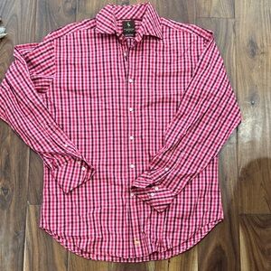 Tailorbyrd Red and Black Plaid Button Down Shirt
